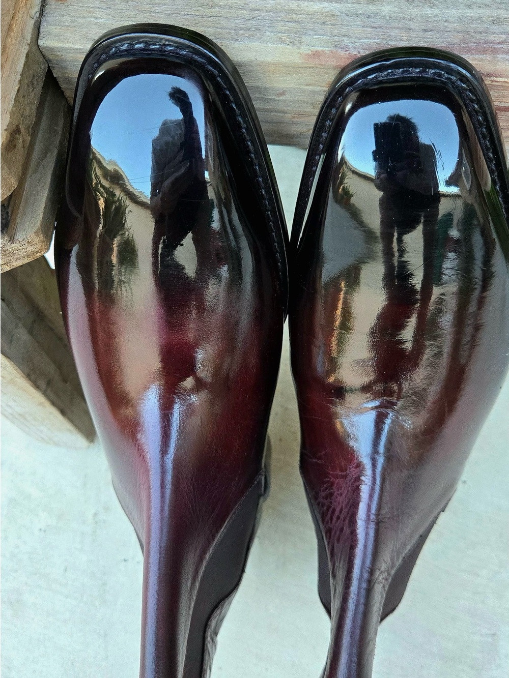 Donald J. Pliner Embossed Crocodile Custom Patina Italian Chelsea Boots